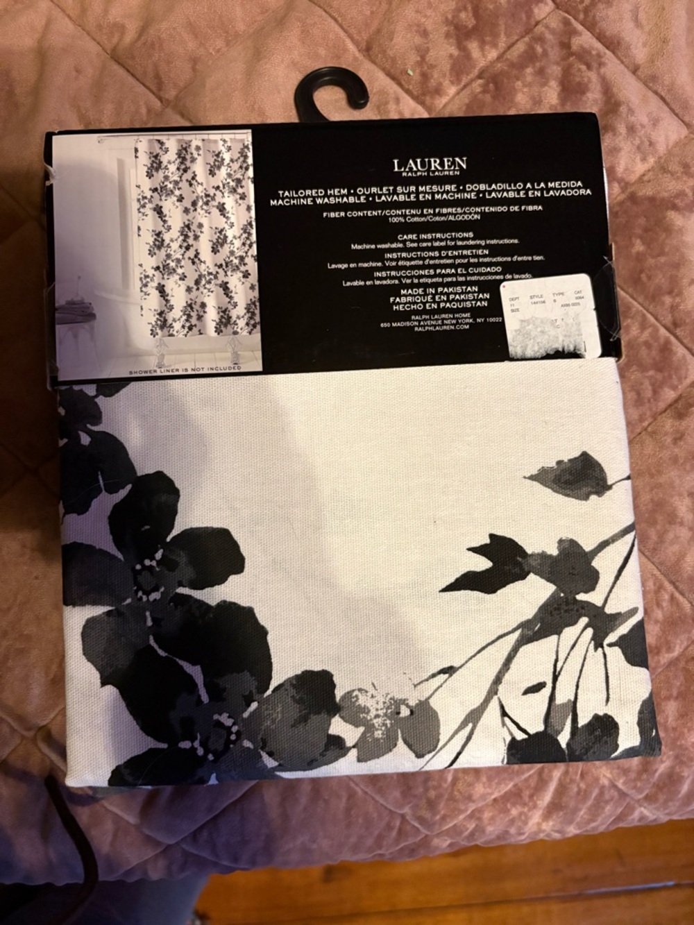 Lauren Ralph Lauren Shower Curtain Black & White - Picture 4 of 4